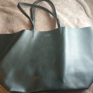 Faux leather tote bag